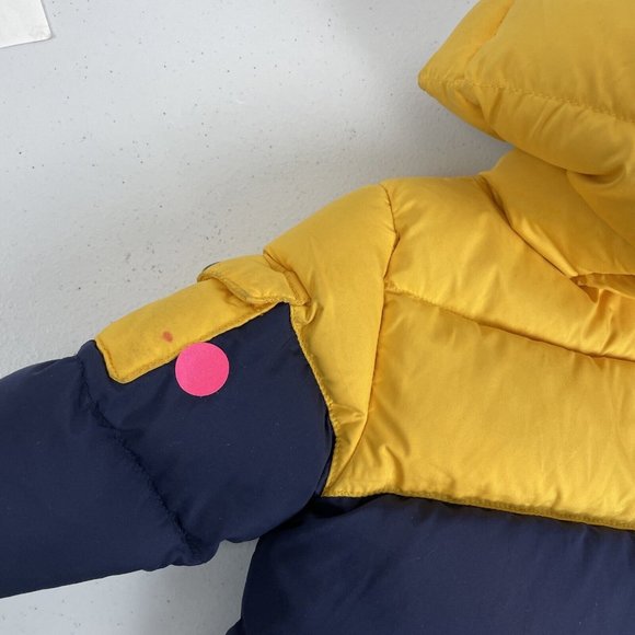 Ralph Lauren‎ Puffer Jacket Boys Size 12M Yellow Blue Vintage - Picture 5 of 13
